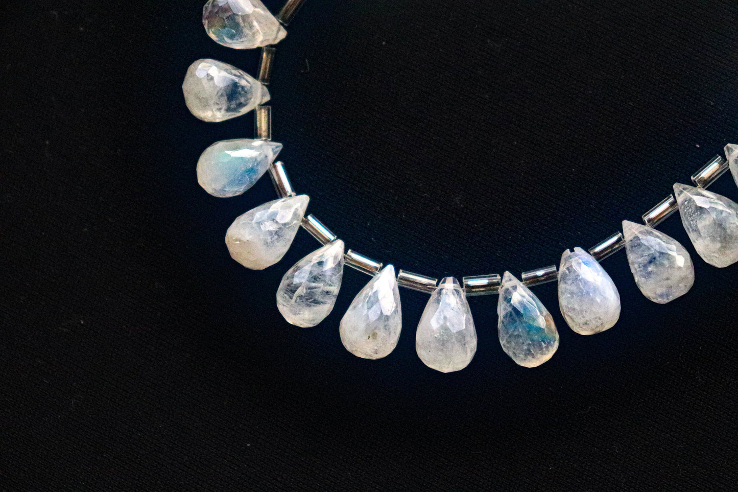 Rainbow Moonstone Faceted Drops, 8 Inch String, Natural Rainbow Moonstone Gemstone Beads for Jewelry making, Beadsforyourjewelry