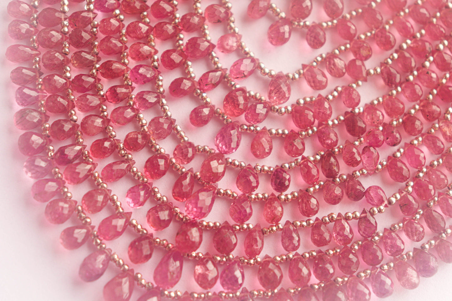 Pink Tourmaline Faceted Drops