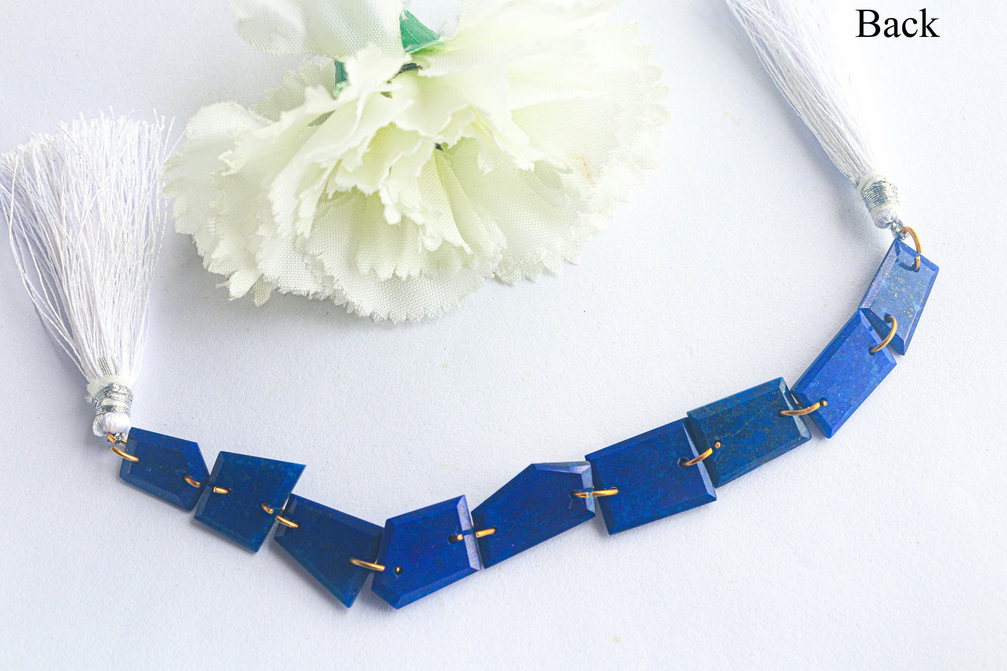 Lapis Lazuli Uneven Shape Faceted Double Drill Beads