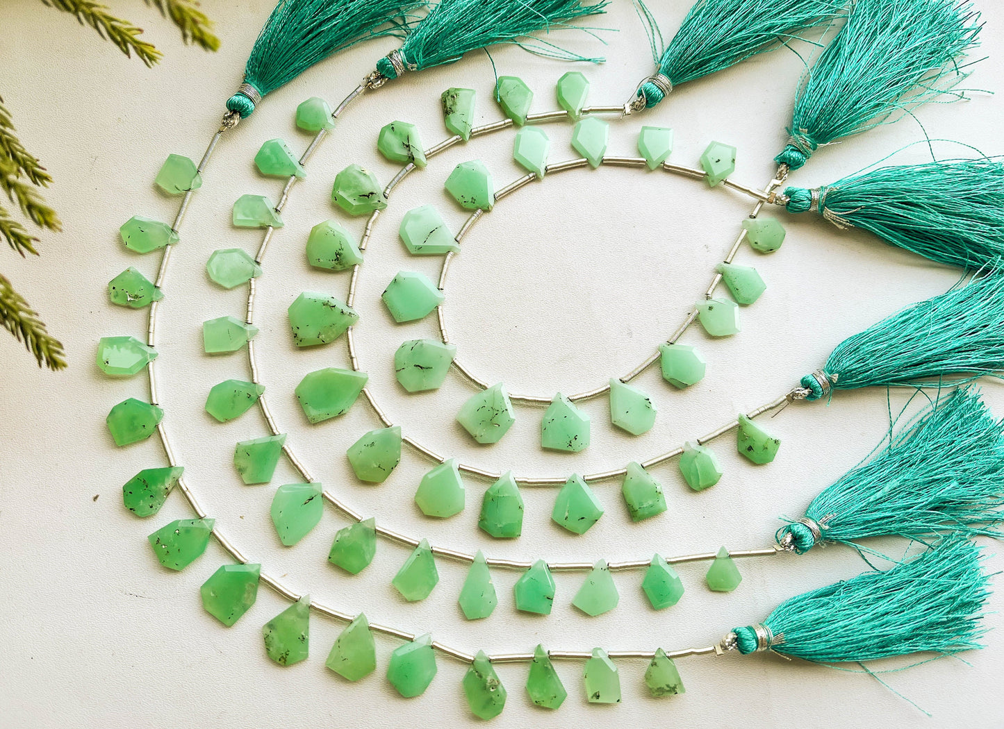 CHRYSOPRASE Fancy Slice Cut Beads