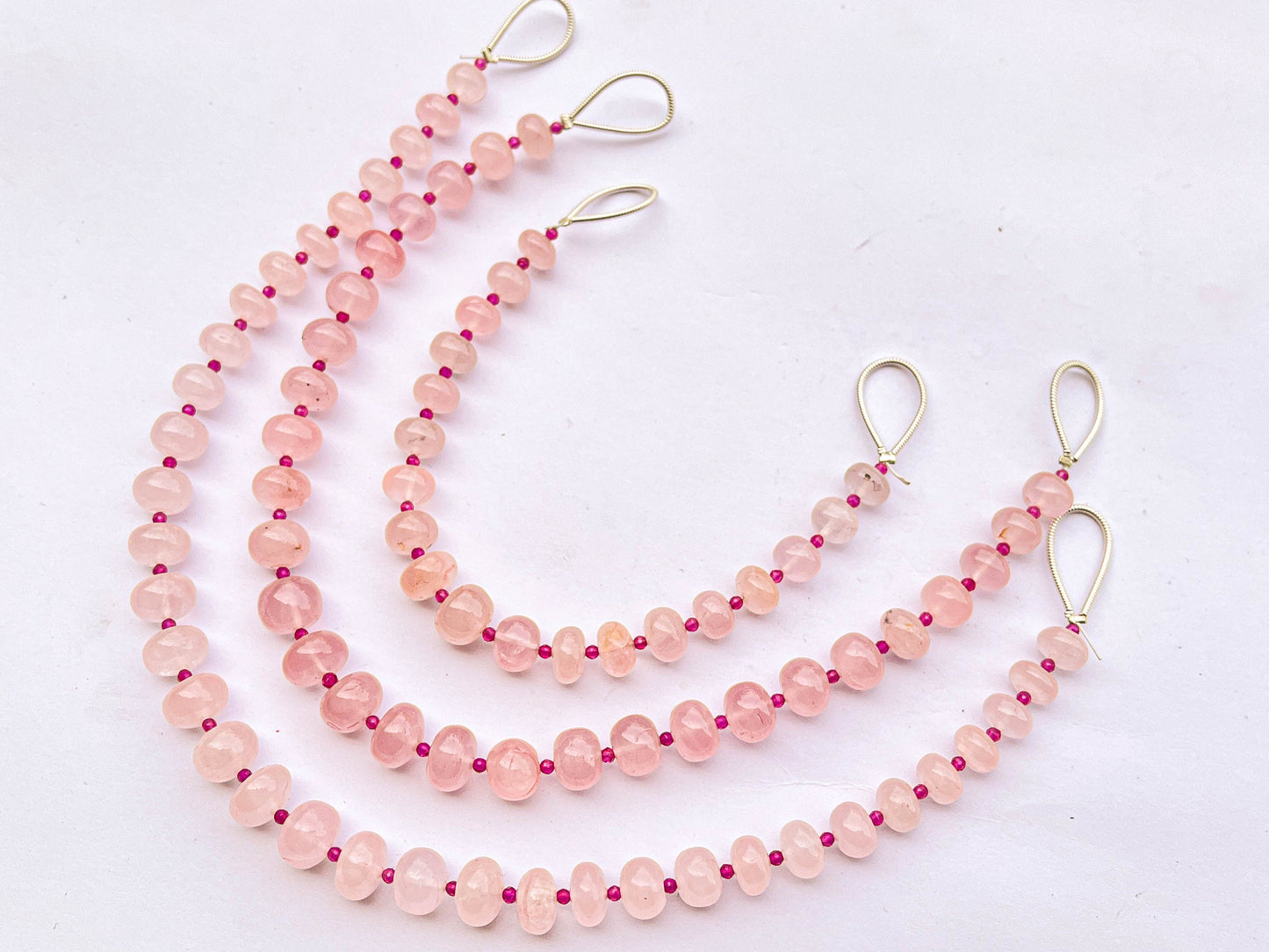 ROSE QUARTZ Smooth Rondelle Beads, Natural Rose Quartz Beads, Rose Quartz Gemstone Beads, Rose Quartz Rondelle, 7mm to 9mm