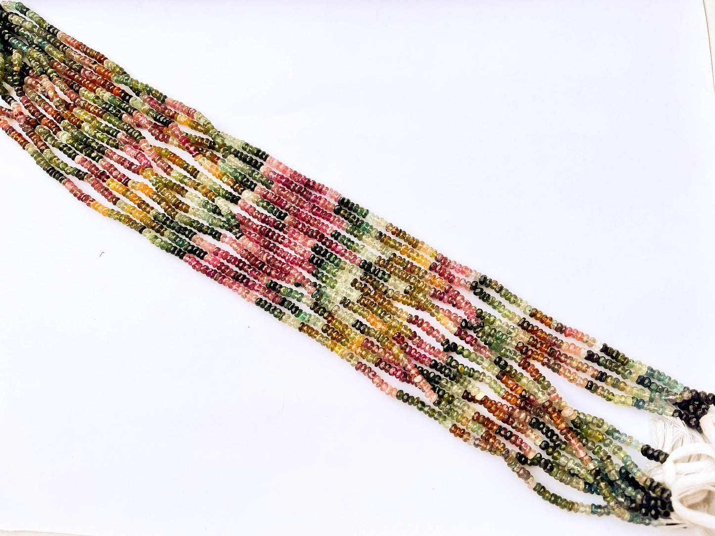 MULTI TOURMALINE Rondelle Faceted Beads