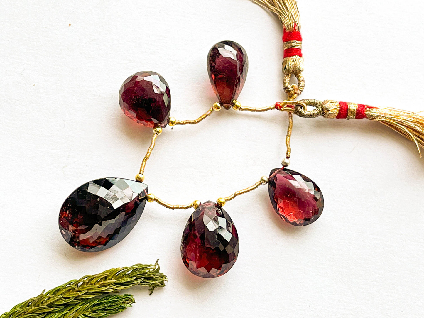 Rubellite Tourmaline Faceted Pear shape Briolette beads