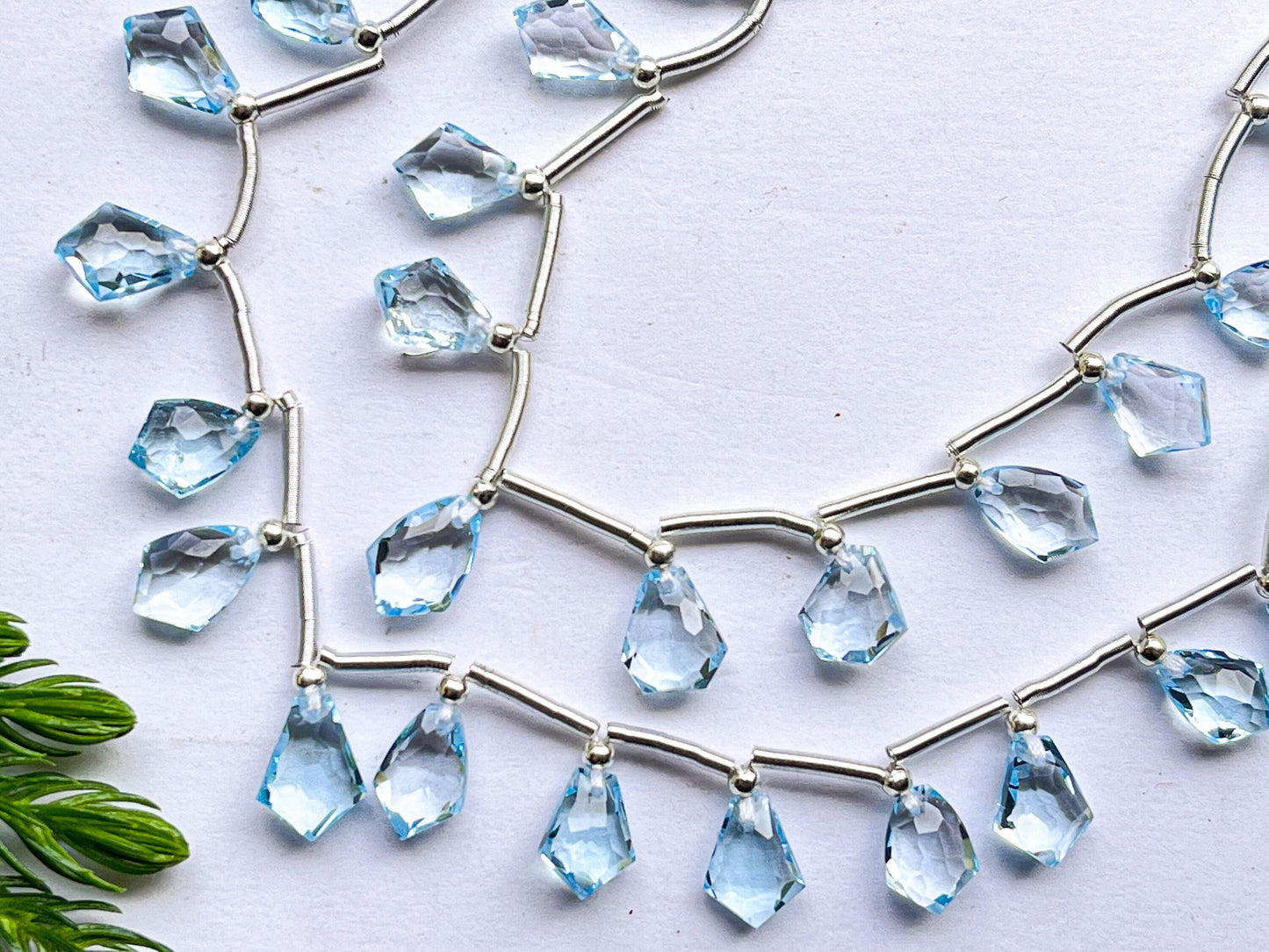 Blue Topaz Kite Shape Faceted Beads