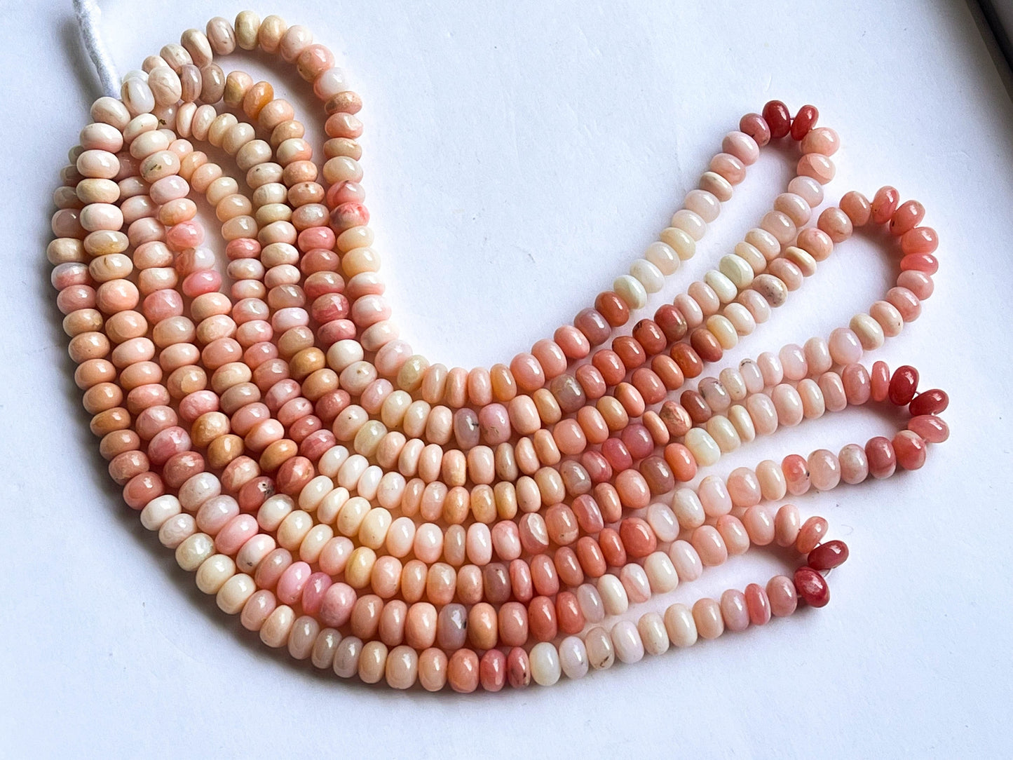Pink Opal Smooth Rondelle Beads
