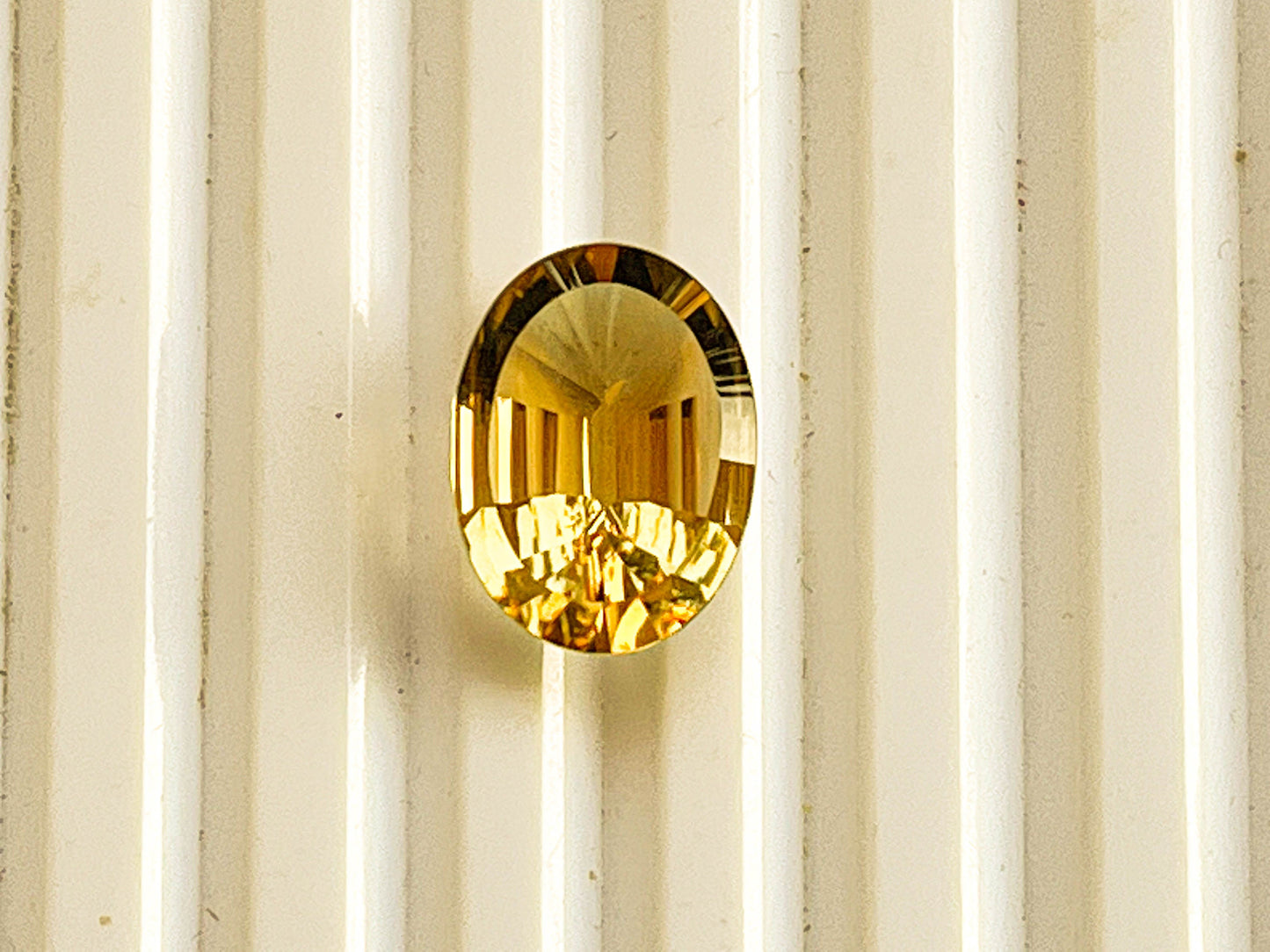 7.62 Carats Citrine Quartz Fantasy Concave Cut Oval Shape loose gemstone