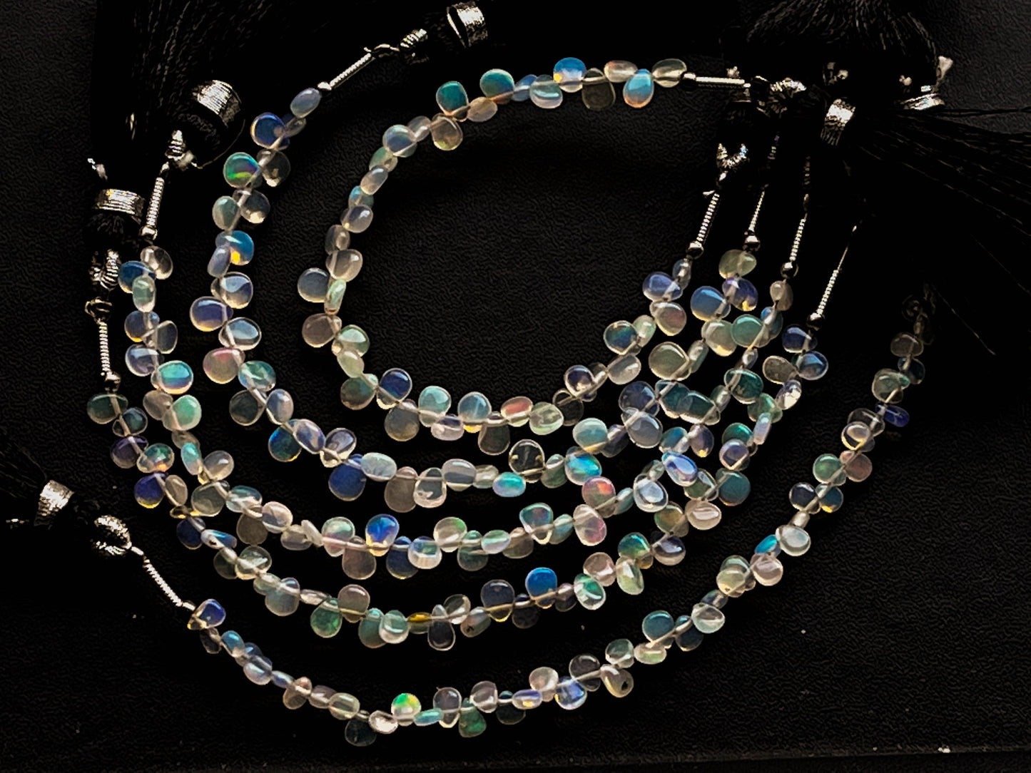Ethiopian Opal Pear Shape Briolette - 5 Strings bunch
