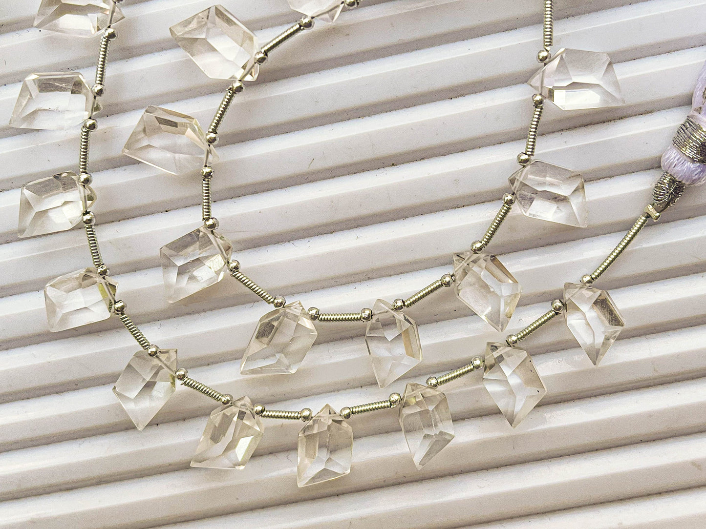 Natural Crystal Spindle Cut Stone beads