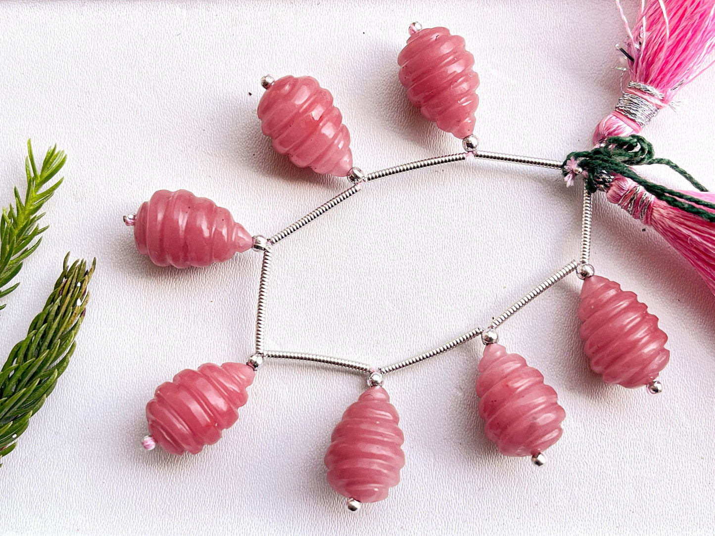 Natural Guava Quartz Carved Drops