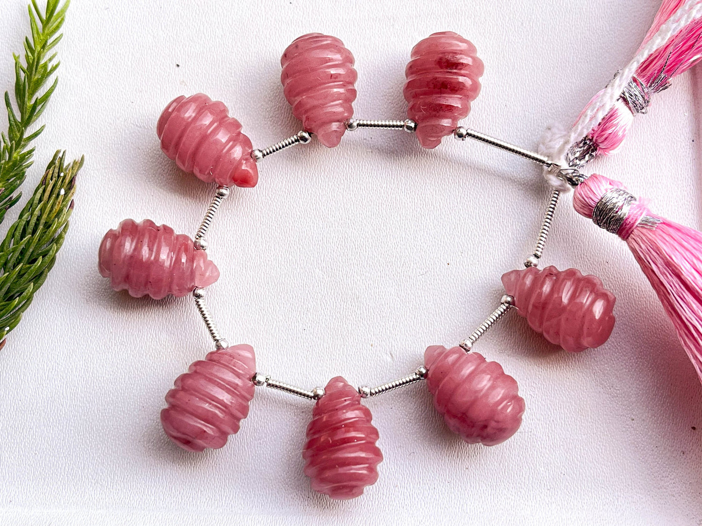 Guava Quartz Carved Drops