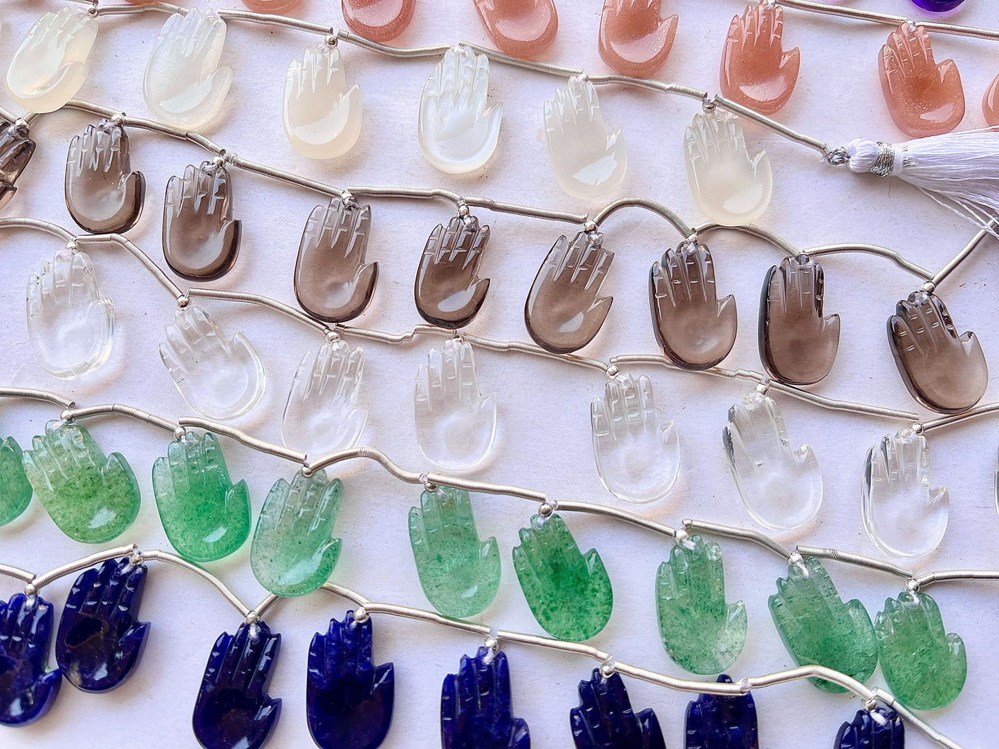 Hasma hand carved Beads in Natural Gemstones, Buddha Hand shape Carved Beads, Hand of Fatima, Hand shape gemstone beads, 12x20MM, 10 Pieces