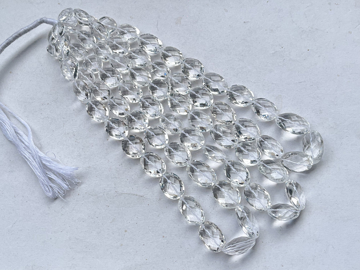Natural Crystal faceted Oval Shape Beads