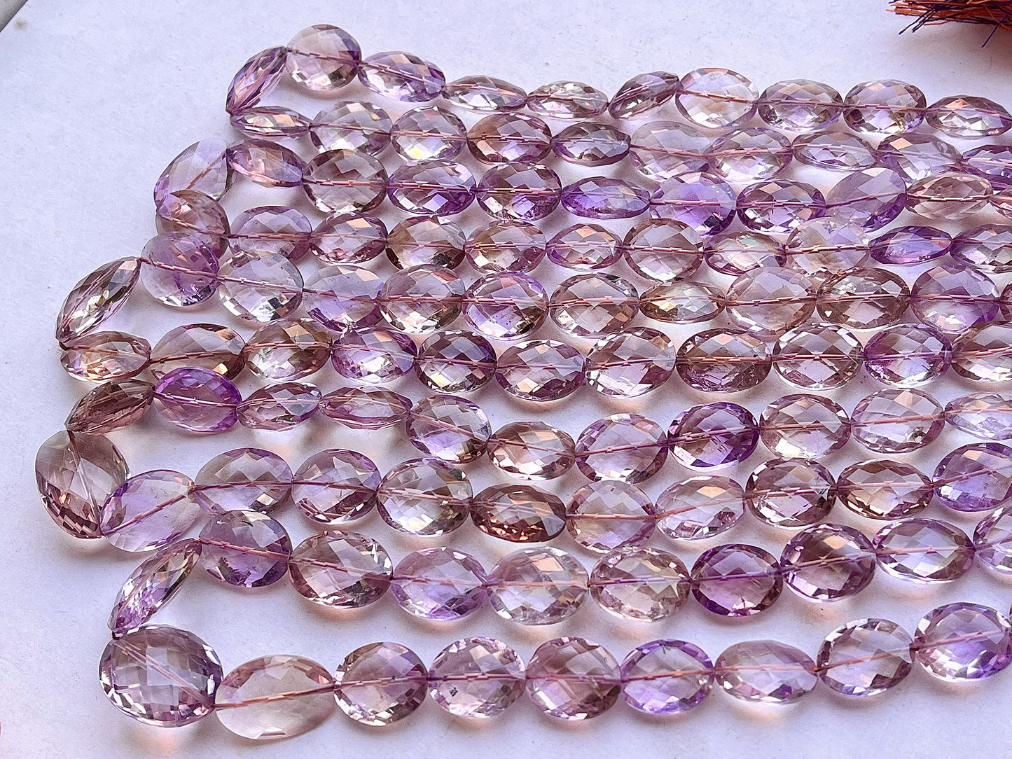 Natural Ametrine faceted oval shape beads