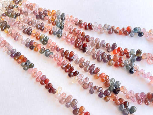 Natural Multi Spinel Smooth Drops Strand