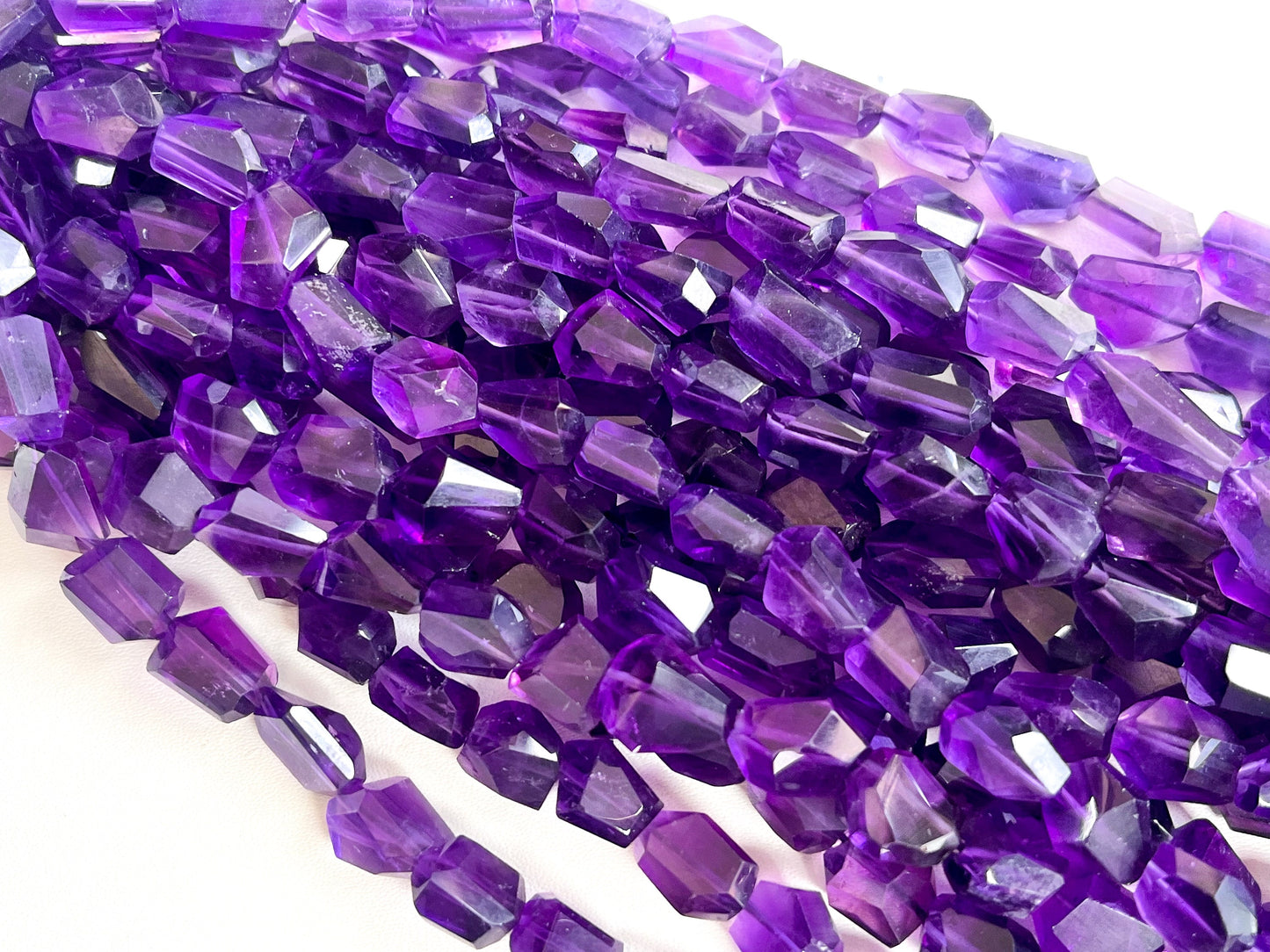 Natural Purple Amethyst faceted Tumble Shape Clear Quality Beads