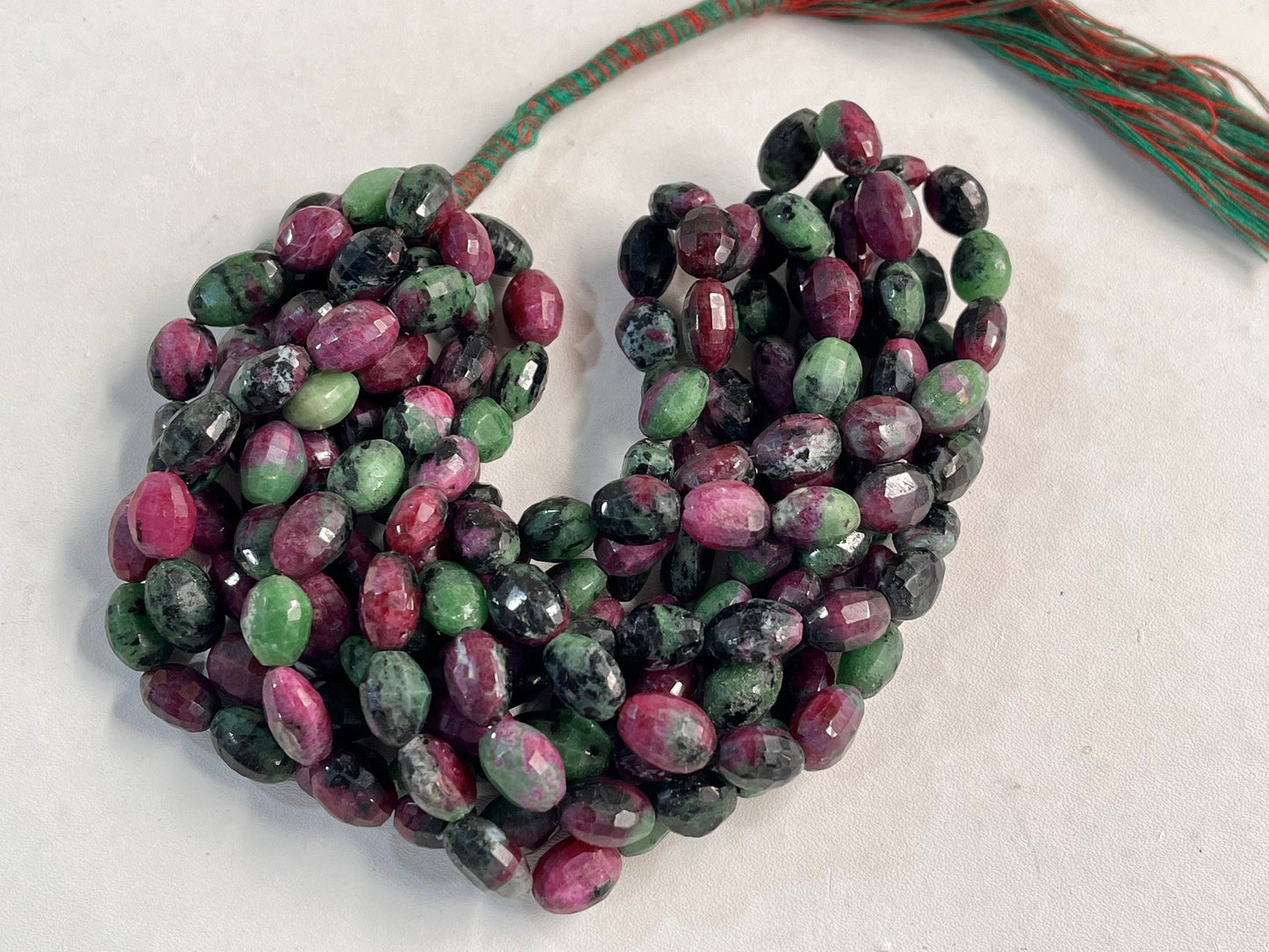 Ruby Zoisite Oval Shape Step cut Beads