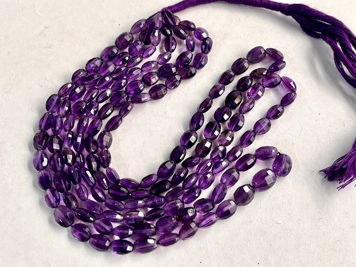 Purple Amethyst Oval Shape Step cut Beads