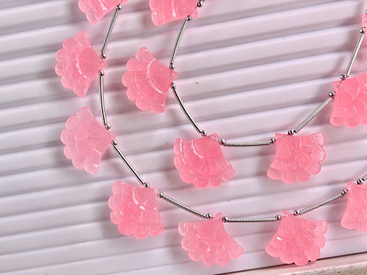 Pink Jade Fancy carved beads