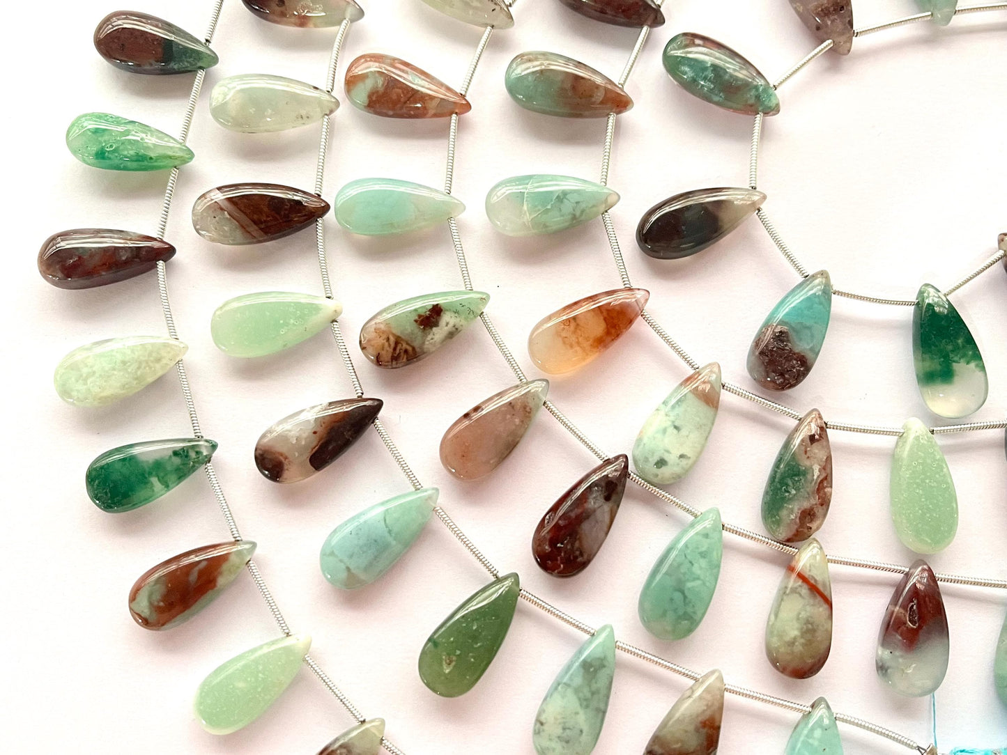 Rare! Natural Aqua Chalcedony Gemstone Smooth Pear Shape Briolette