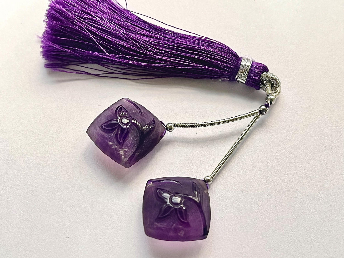 Amethyst Cameo carving 3 Piece set