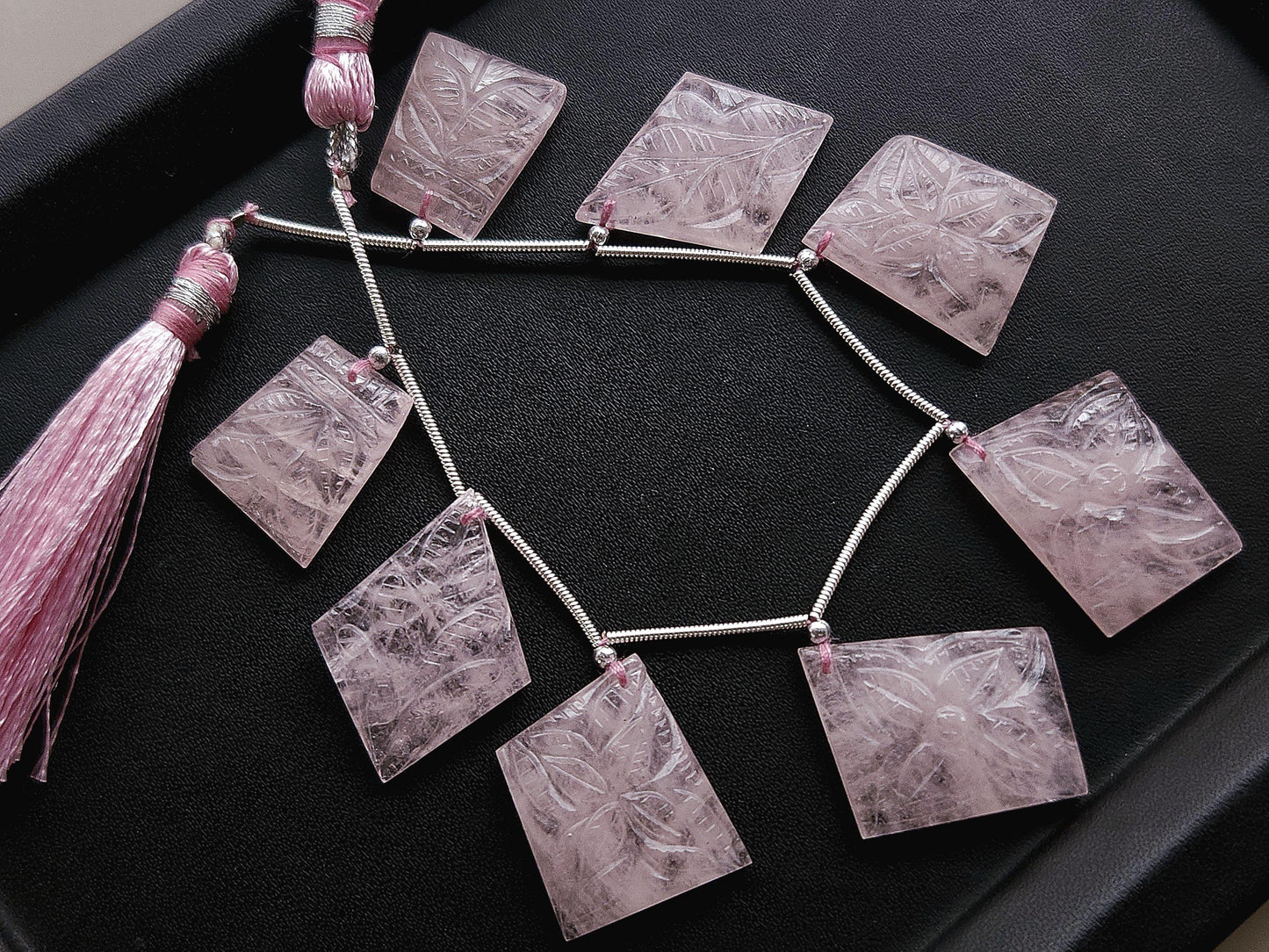 Natural Morganite Carved Fancy Uneven Shaped Matching Pairs