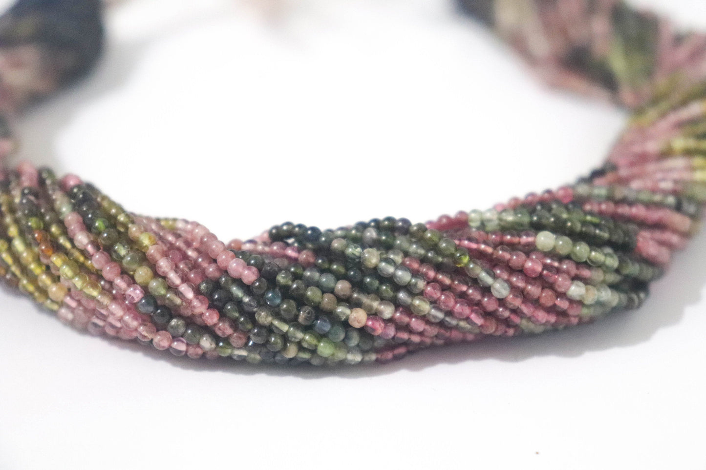 Multi Tourmaline Smooth Beads 2.5mm 14" , Multi Tourmaline Beads, Tourmaline Smooth Beads, Wholesale Tourmaline gemstone beads - Beadsforyourjewelry