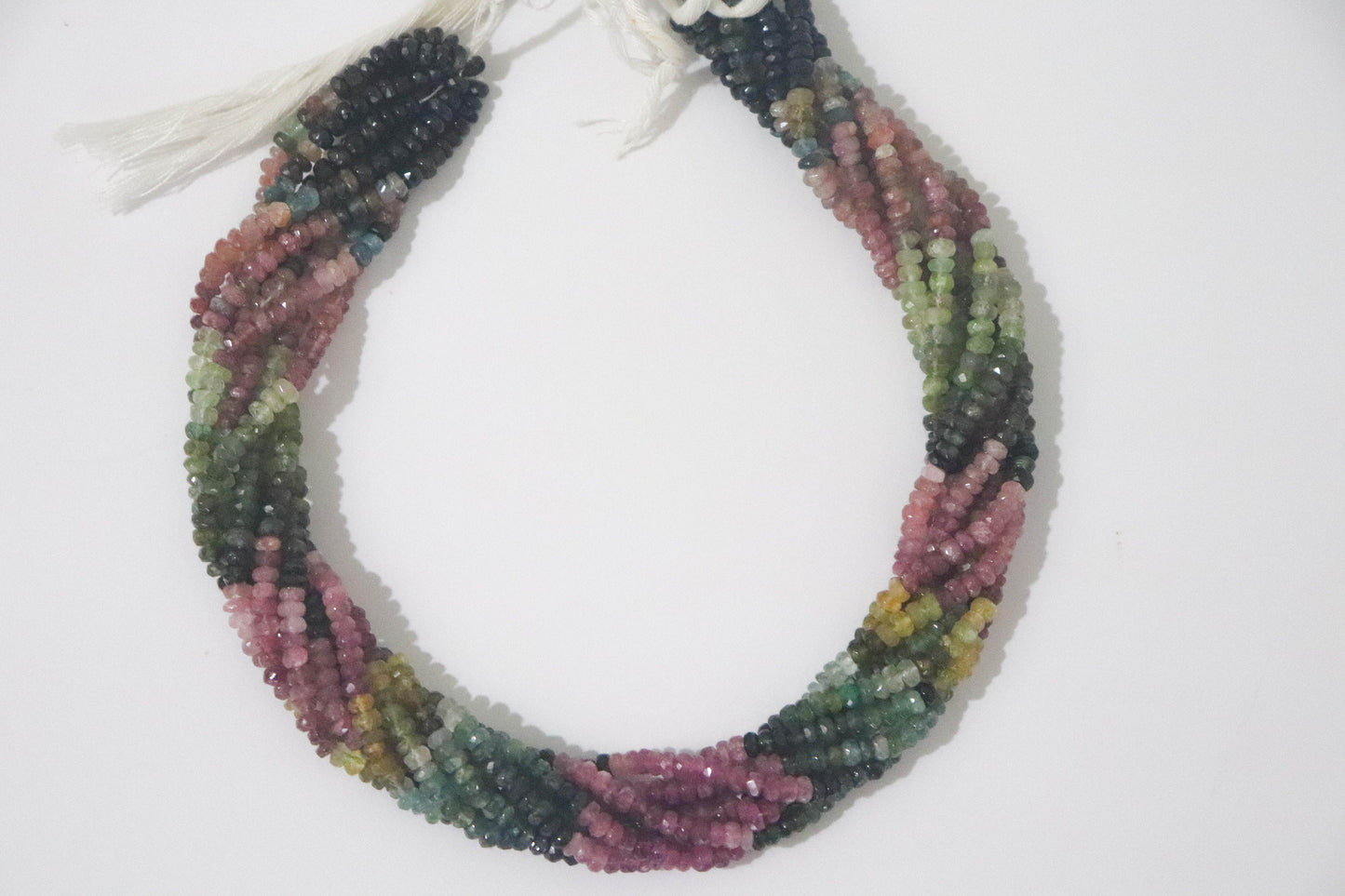 Multi Tourmaline faceted Rondelle Beads 3.5mm Micro faceted beads 16" Tourmaline Beads, Tourmaline Faceted Beads, Wholesale Tourmaline beads - Beadsforyourjewelry