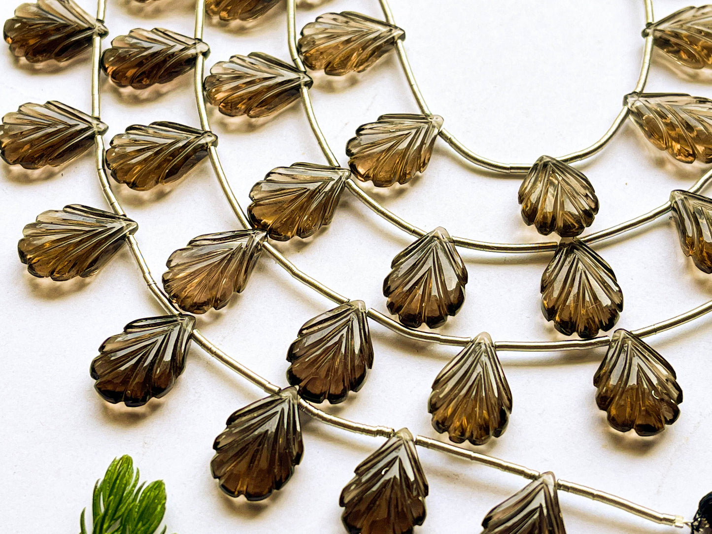 Smoky Quartz Carving Briolette Beads