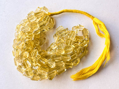 Natural Lemon Quartz Faceted Tumble Shape Beads