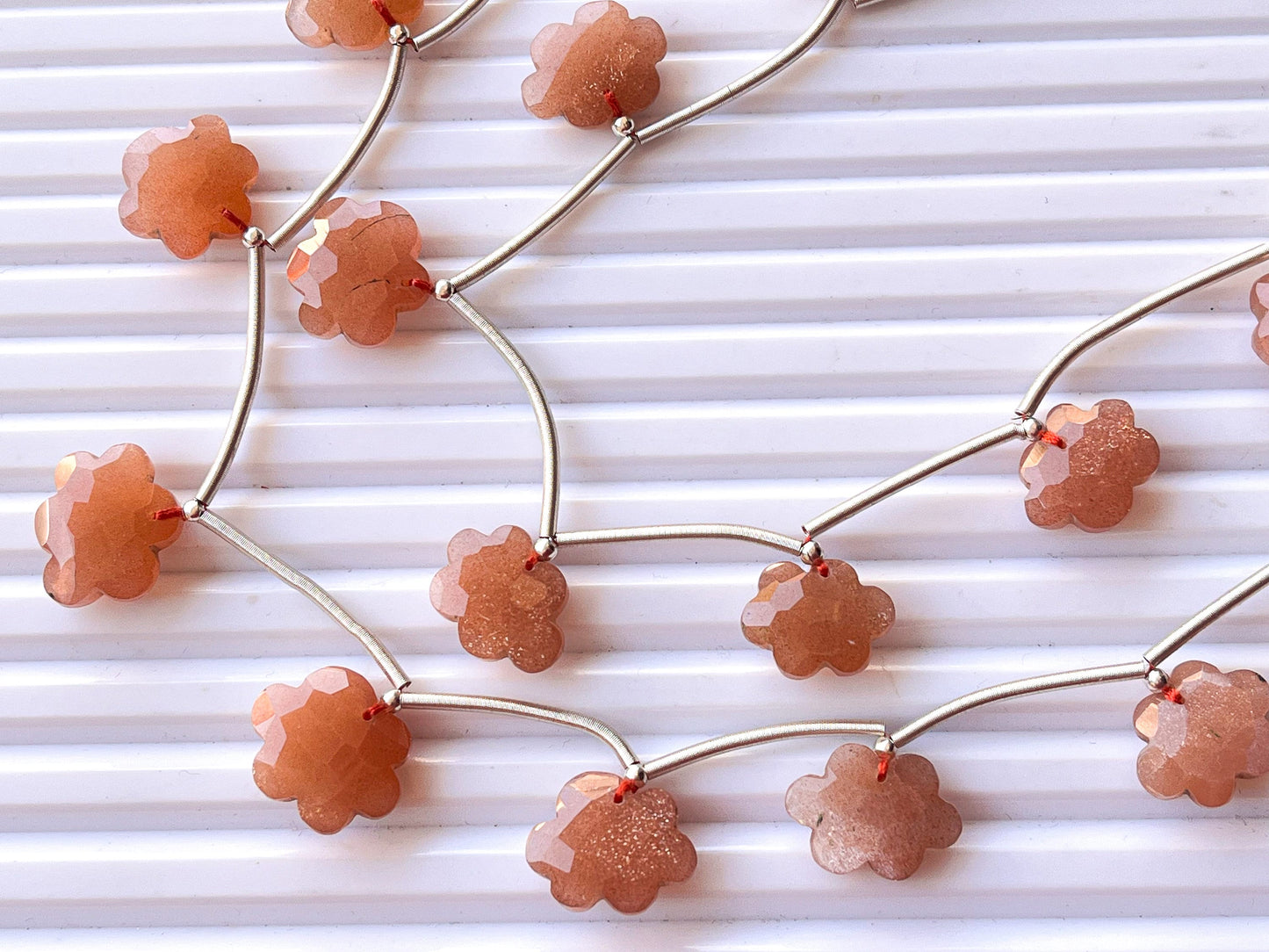 Peach Moonstone Cloud shape faceted beads, Natural Peach Moonstone Beads, Cloud Beads for Jewelry Making, Cloud Shape Briolette, 10 Pieces