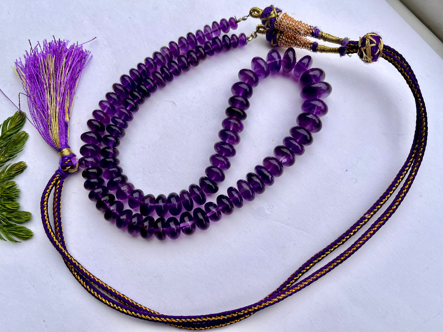 Top Quality African Amethyst Smooth Rondelle Beads - Beadsforyourjewelry