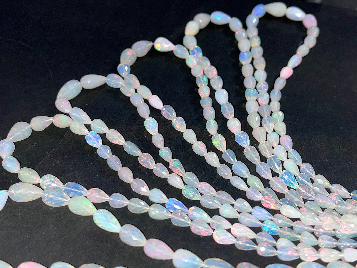 Ethiopian Opal Faceted Teardrops - Beadsforyourjewelry