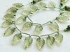 10 Pieces Green Amethyst Leaf carved Beads Beadsforyourjewelry