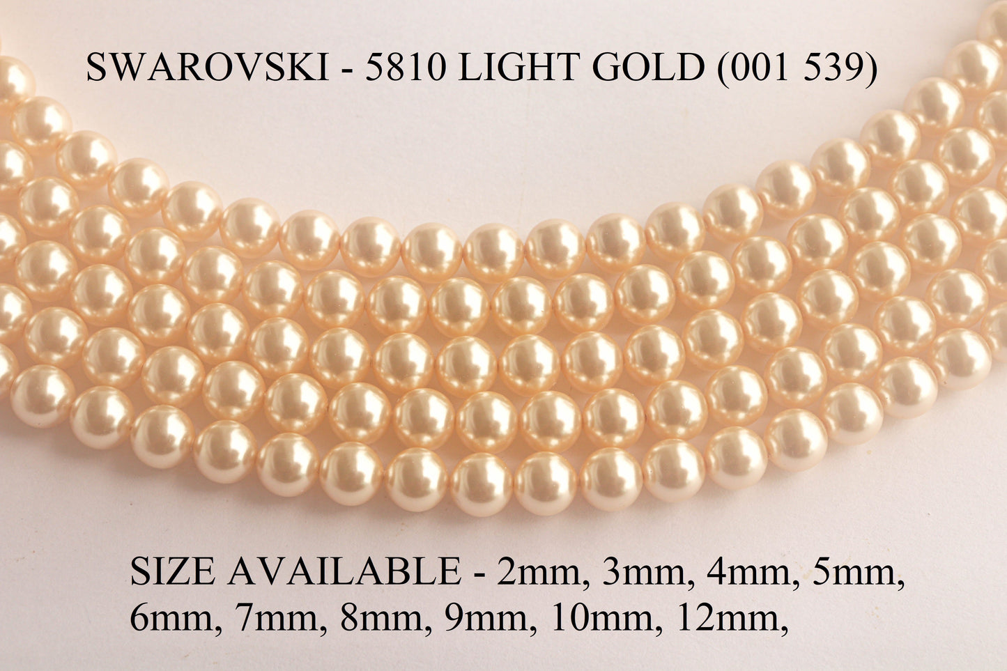 10mm Crystal Light Gold (001 539) Genuine Swarovski 5810 Pearls Round Beads Beadsforyourjewelry