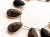 11 Pieces Natural Smoky Quartz Carved Frosted Pear Shape Beads Beadsforyourjewelry