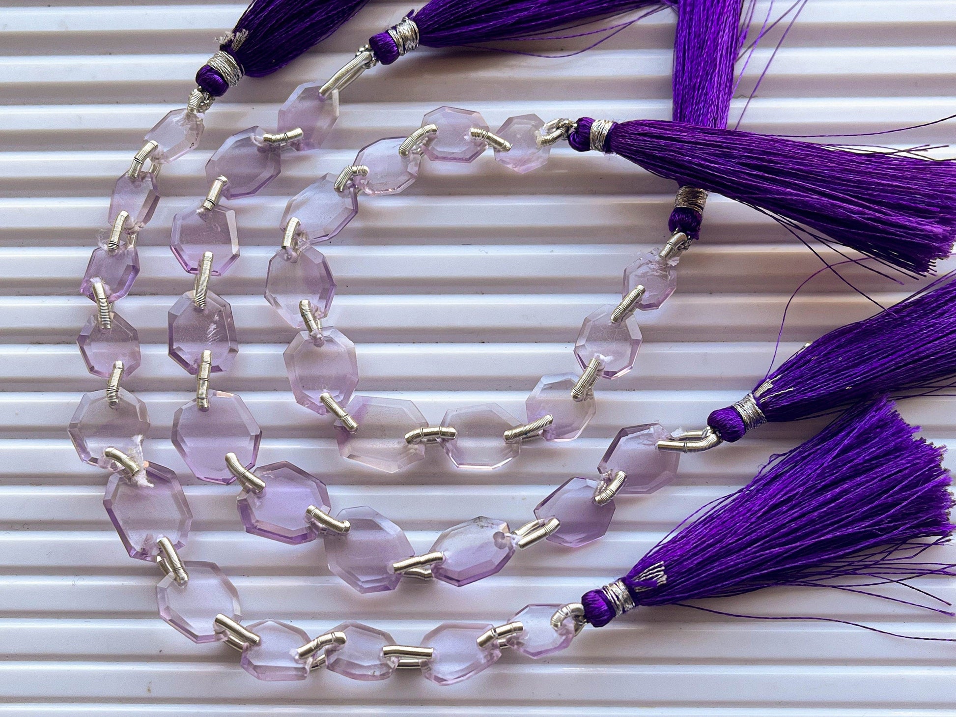 11 Pieces Pink Amethyst Crown Cut Double Drill Beads, Pink Amethyst Beads Beadsforyourjewelry