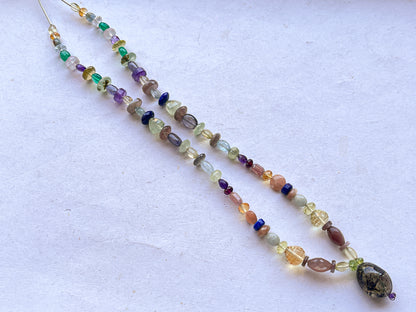 New Exclusive! Fusion of Mix Gemstones (All Natural) with various Shapes & Designs in Pair all in One Strand, Gemstone Necklace SET 10-20
