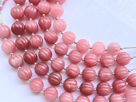 12 Pieces Natural Guava Quartz Carved Sphere shape beads Beadsforyourjewelry