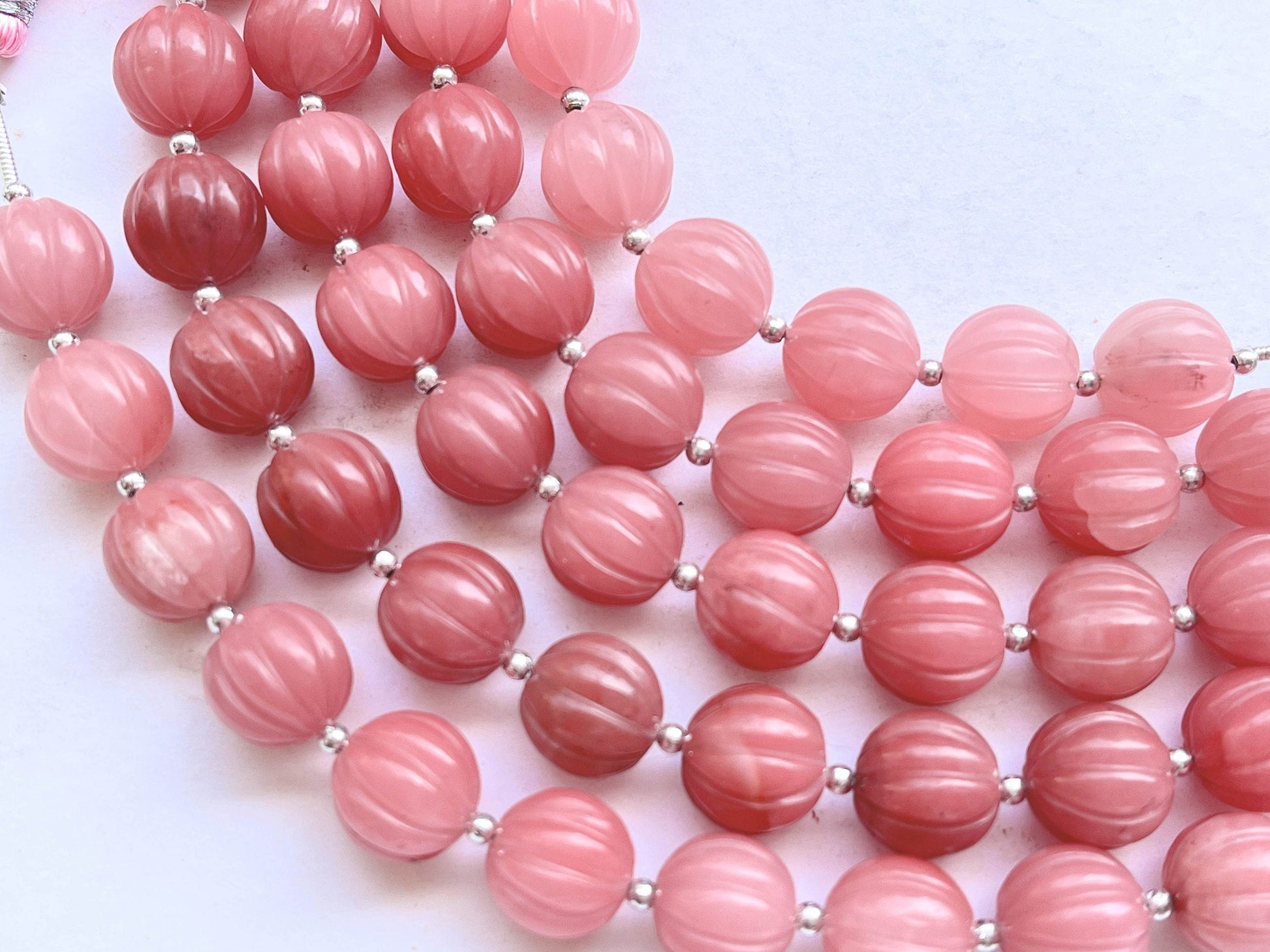12 Pieces Natural Guava Quartz Carved Sphere shape beads Beadsforyourjewelry