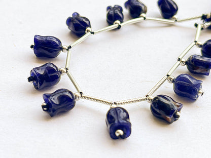 12 Pieces Sodalite flower carving Lily of the valley shape beads Beadsforyourjewelry