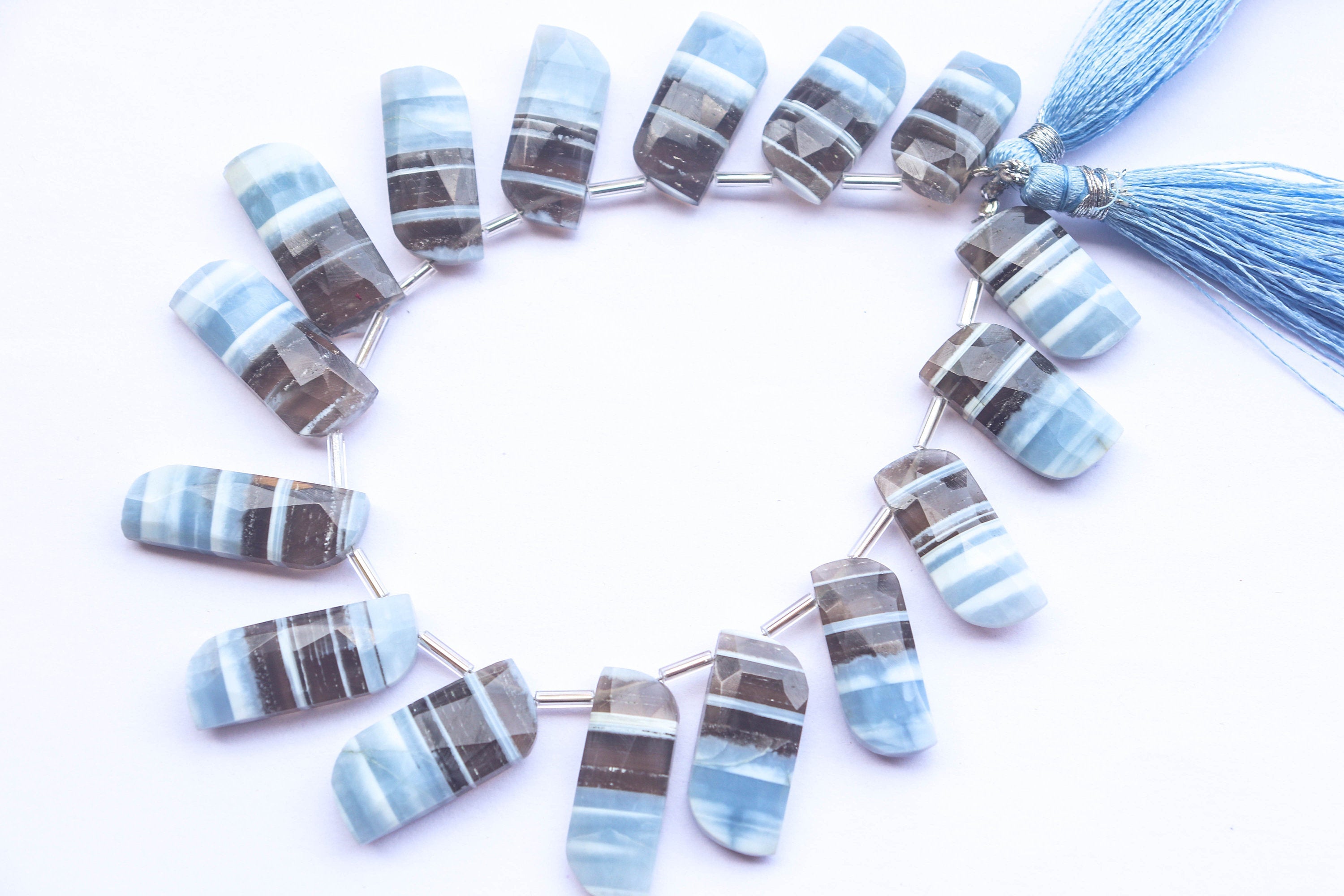 14 Pieces BOULDER OPAL Fancy Shape | 10x20mm to 10x30mm | Side Drill | 9 inch strand | Natural Gemstone Beads for jewelry making | Beadsforyourjewelry