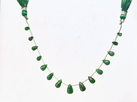 15 Pieces Natural Zambian Emerald Smooth teardrops, 4x5mm to 6x10mm Beadsforyourjewelry