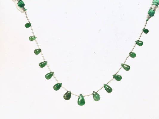 15 Pieces Natural Zambian Emerald Smooth teardrops, 4x7mm to 7x10mm Beadsforyourjewelry