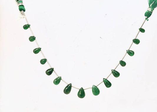 15 Pieces Natural Zambian Emerald Smooth teardrops,  4x7mm to 8x11mm Beadsforyourjewelry