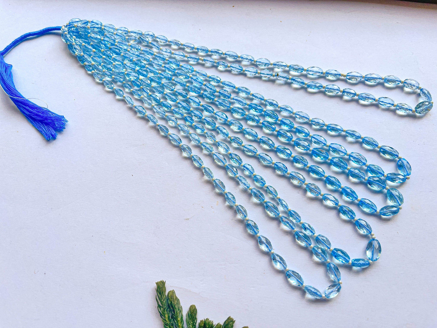16 Inch BLUE TOPAZ Barrel Shape Faceted Beads, Natural Blue Topaz beads, Blue Topaz For jewelry, Blue Topaz Gemstone Beads, 5x7mm to 7x9mm Beadsforyourjewelry