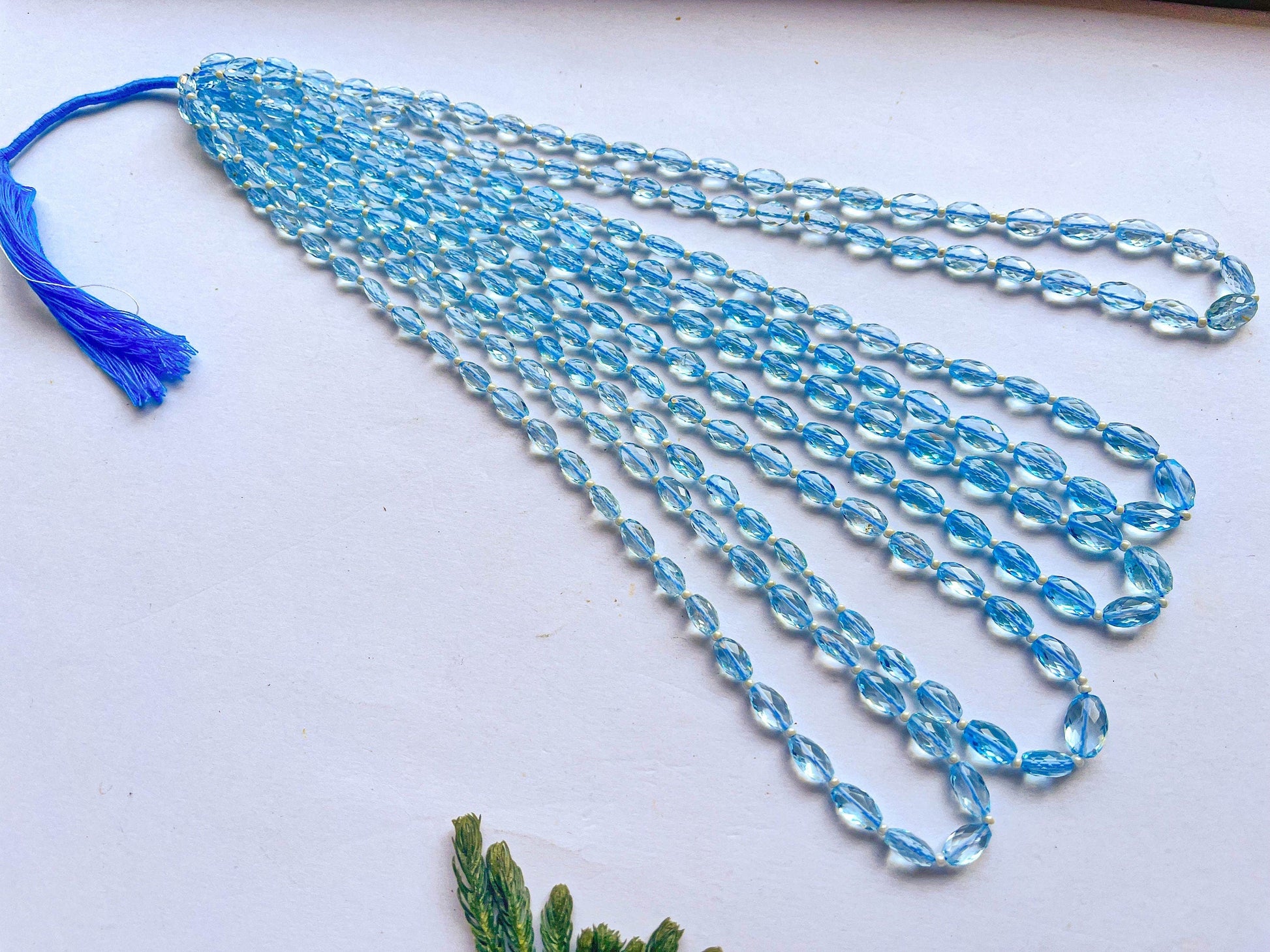 16 Inch BLUE TOPAZ Barrel Shape Faceted Beads, Natural Blue Topaz beads, Blue Topaz For jewelry, Blue Topaz Gemstone Beads, 5x7mm to 7x9mm Beadsforyourjewelry