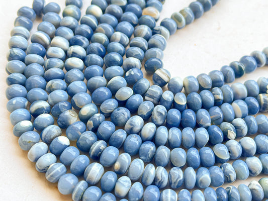 16 Inch Blue Opal Smooth Rondelle Beads Beadsforyourjewelry