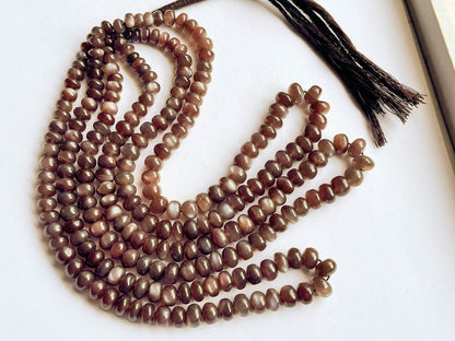 16 Inch Chocolate Moonstone Smooth Rondelle Beads, Chocolate Moonstone Beads, Chocolate Moonstone Rondelle Beads Beadsforyourjewelry