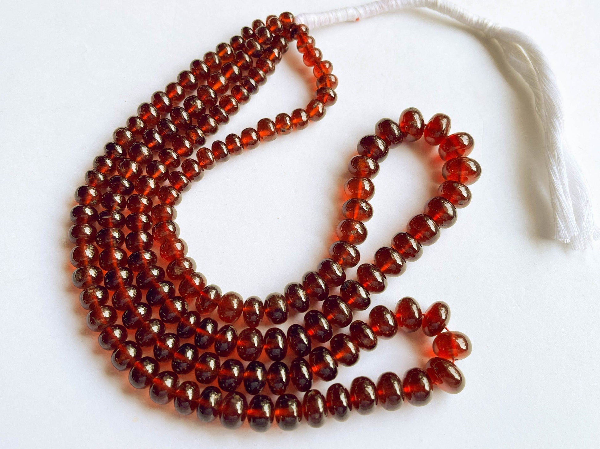 16 Inch Hessonite Smooth Rondelle Beads, Hessonite Beads, Hessonite Rondelle Beads, Hessonite Beads Beadsforyourjewelry