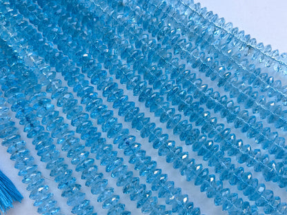 16 Inch Natural Crystal Blue Coated German Cut Rondelle Beads 6MM TO 10MM Beadsforyourjewelry
